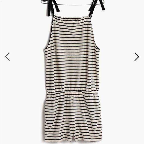 Madewell Tie-Shoulder Romper in Stripe size XS - Picture 2 of 8